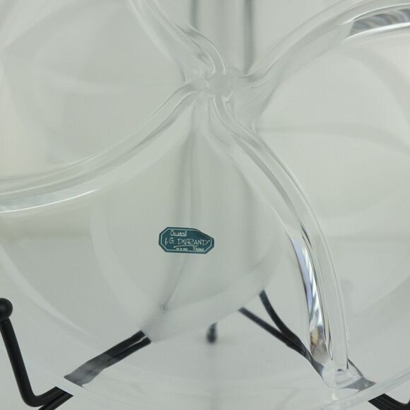 Cristal D’Arques JD Durand Florence Frosted Petal 4 Section Crystal Serving Dish - Picture 5 of 9